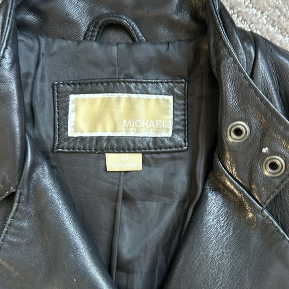 Michael Kors Leather Moto Jacket - Picture 2 of 5